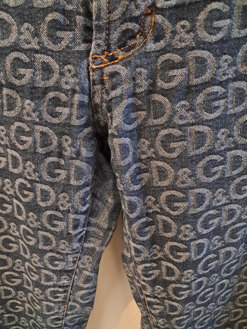 Dolce & Gabbana Monogram Jacquard Straight Jeans - Denim Blue